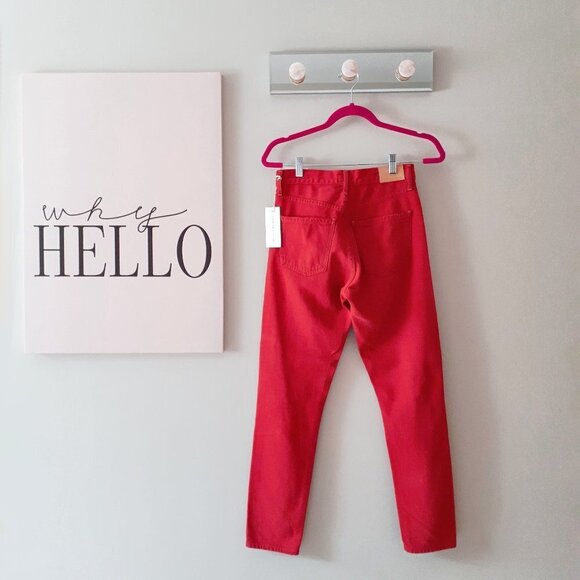 NWT Citizens of Humanity red high rise straight leg crop jeans, 23 - Picture 15 of 15
